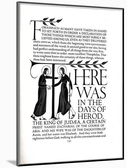 Page Decoration from the Four Gospels, 1931-Eric Gill-Mounted Giclee Print