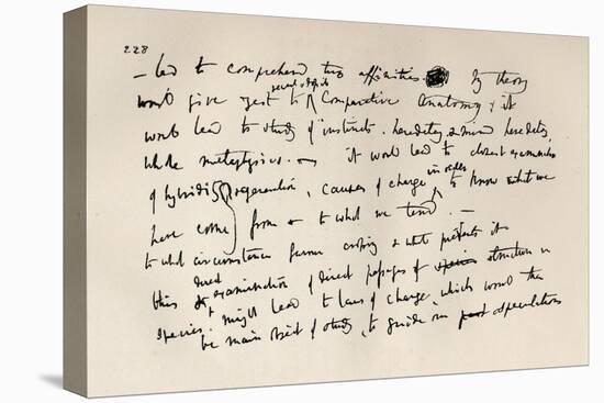 Page from a Darwin Notebook of 1837, from 'The Life and Letters of Charles Darwin', Volume II,…-Charles Darwin-Stretched Canvas