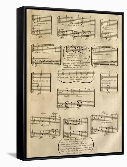 Page from a Didactic Treatise on the Study of the Music Dictation-Francois Couperin-Framed Stretched Canvas