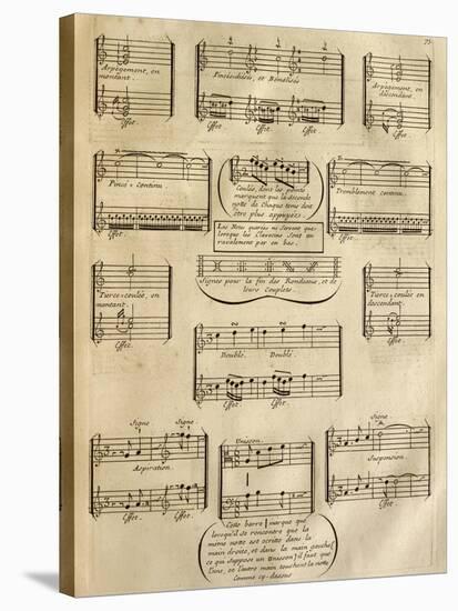 Page from a Didactic Treatise on the Study of the Music Dictation-Francois Couperin-Stretched Canvas