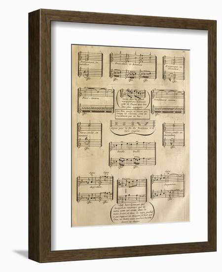 Page from a Didactic Treatise on the Study of the Music Dictation-Francois Couperin-Framed Giclee Print