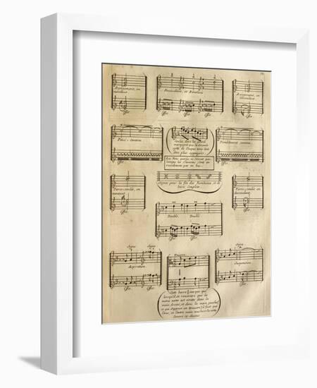 Page from a Didactic Treatise on the Study of the Music Dictation-Francois Couperin-Framed Giclee Print