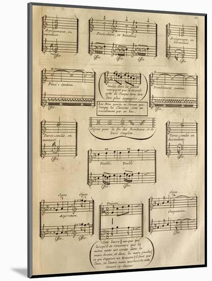 Page from a Didactic Treatise on the Study of the Music Dictation-Francois Couperin-Mounted Giclee Print