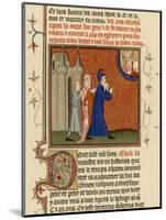 Page from a French Bible History Showing God Telling Abraham What He is to Do-null-Mounted Art Print