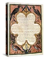 Page from a Hebrew Bible with Birds, 1299-Joseph Asarfati-Stretched Canvas