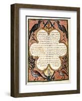 Page from a Hebrew Bible with Birds, 1299-Joseph Asarfati-Framed Giclee Print