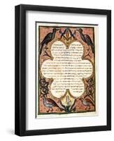 Page from a Hebrew Bible with Birds, 1299-Joseph Asarfati-Framed Giclee Print