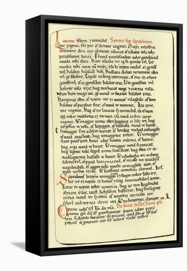 Page from a Hungarian Discourse on the Grave-null-Framed Stretched Canvas