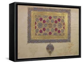 Page from a Koran Manuscript, Illuminated by Mohammad Ebn Aibak, Il-Khanid Period-null-Framed Stretched Canvas