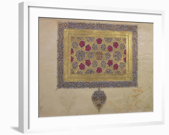 Page from a Koran Manuscript, Illuminated by Mohammad Ebn Aibak, Il-Khanid Period-null-Framed Giclee Print