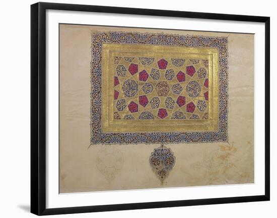 Page from a Koran Manuscript, Illuminated by Mohammad Ebn Aibak, Il-Khanid Period-null-Framed Giclee Print