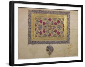 Page from a Koran Manuscript, Illuminated by Mohammad Ebn Aibak, Il-Khanid Period-null-Framed Giclee Print
