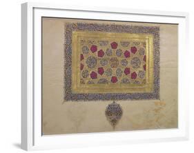 Page from a Koran Manuscript, Illuminated by Mohammad Ebn Aibak, Il-Khanid Period-null-Framed Giclee Print