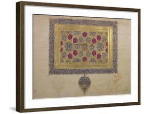 Page from a Koran Manuscript, Illuminated by Mohammad Ebn Aibak, Il-Khanid Period-null-Framed Giclee Print