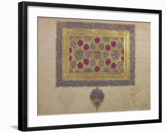 Page from a Koran Manuscript, Illuminated by Mohammad Ebn Aibak, Il-Khanid Period-null-Framed Giclee Print