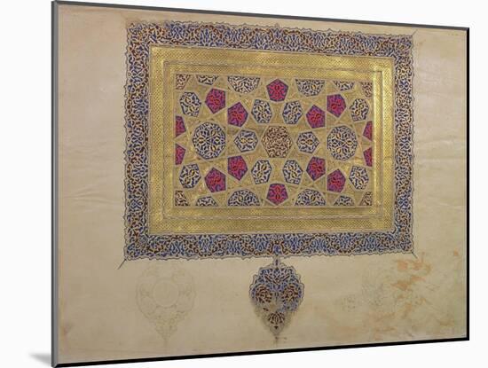 Page from a Koran Manuscript, Illuminated by Mohammad Ebn Aibak, Il-Khanid Period-null-Mounted Giclee Print