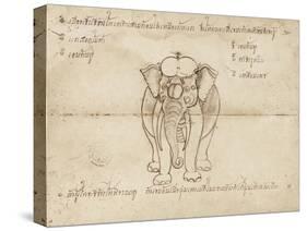 Page from a Manuscript on Elephant Training, Early 20th Century-null-Stretched Canvas