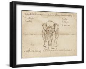 Page from a Manuscript on Elephant Training, Early 20th Century-null-Framed Giclee Print