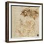 Page from a Notebook Showing Figures Fighting on Horseback and on Foot-Leonardo da Vinci-Framed Giclee Print