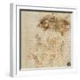 Page from a Notebook Showing Figures Fighting on Horseback and on Foot-Leonardo da Vinci-Framed Giclee Print