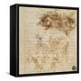 Page from a Notebook Showing Figures Fighting on Horseback and on Foot-Leonardo da Vinci-Framed Stretched Canvas