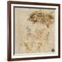 Page from a Notebook Showing Figures Fighting on Horseback and on Foot-Leonardo da Vinci-Framed Giclee Print
