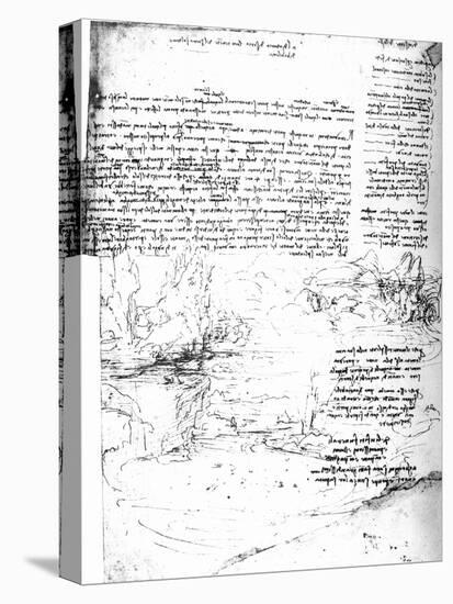 Page from Da Vinci's Notebook-Leonardo da Vinci-Stretched Canvas