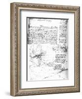 Page from Da Vinci's Notebook-Leonardo da Vinci-Framed Giclee Print