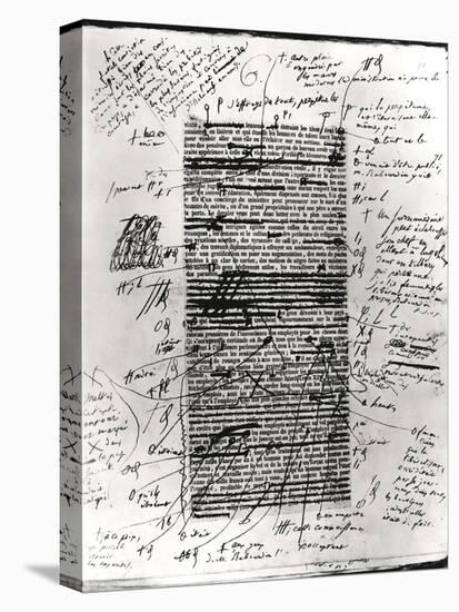 Page from One of Balzac's Works with Handwritten Corrections-Honore de Balzac-Stretched Canvas