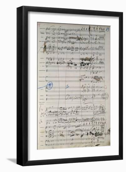 Page from Original Score of Madame Butterfly, Opera by Giacomo Puccini-null-Framed Giclee Print