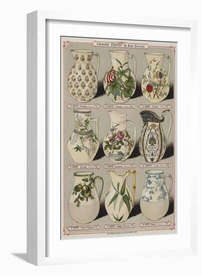 Page from the Catalogue of the Grand Depot De Porcelaines, Faiences Et Verreries-null-Framed Giclee Print