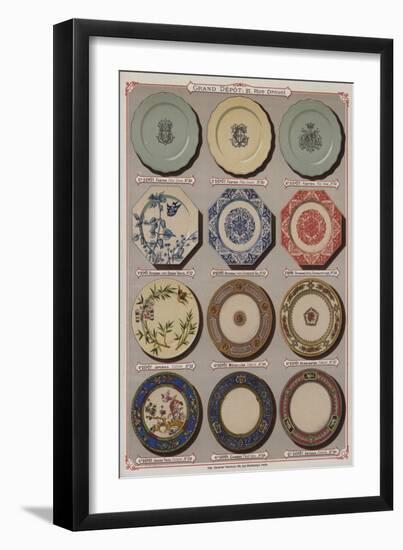 Page from the Catalogue of the Grand Depot De Porcelaines, Faiences Et Verreries-null-Framed Premium Giclee Print