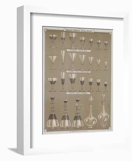 Page from the Catalogue of the Grand Depot De Porcelaines, Faiences Et Verreries-null-Framed Giclee Print