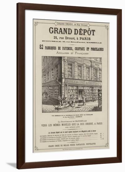 Page from the Catalogue of the Grand Depot De Porcelaines, Faiences Et Verreries-null-Framed Giclee Print