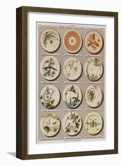 Page from the Catalogue of the Grand Depot De Porcelaines, Faiences Et Verreries-null-Framed Giclee Print