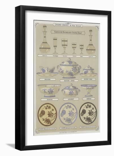 Page from the Catalogue of the Grand Depot De Porcelaines, Faiences Et Verreries-null-Framed Premium Giclee Print