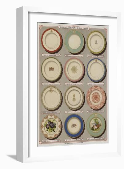 Page from the Catalogue of the Grand Depot De Porcelaines, Faiences Et Verreries-null-Framed Giclee Print