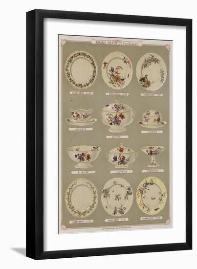 Page from the Catalogue of the Grand Depot De Porcelaines, Faiences Et Verreries-null-Framed Premium Giclee Print