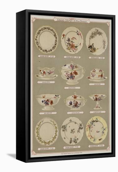 Page from the Catalogue of the Grand Depot De Porcelaines, Faiences Et Verreries-null-Framed Stretched Canvas