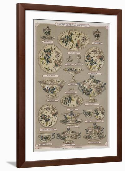 Page from the Catalogue of the Grand Depot De Porcelaines, Faiences Et Verreries-null-Framed Giclee Print