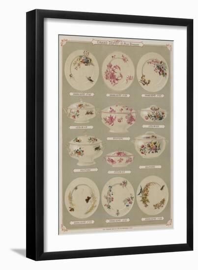 Page from the Catalogue of the Grand Depot De Porcelaines, Faiences Et Verreries-null-Framed Giclee Print