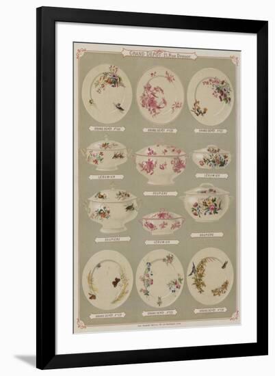 Page from the Catalogue of the Grand Depot De Porcelaines, Faiences Et Verreries-null-Framed Giclee Print