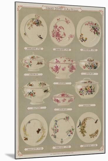 Page from the Catalogue of the Grand Depot De Porcelaines, Faiences Et Verreries-null-Mounted Giclee Print