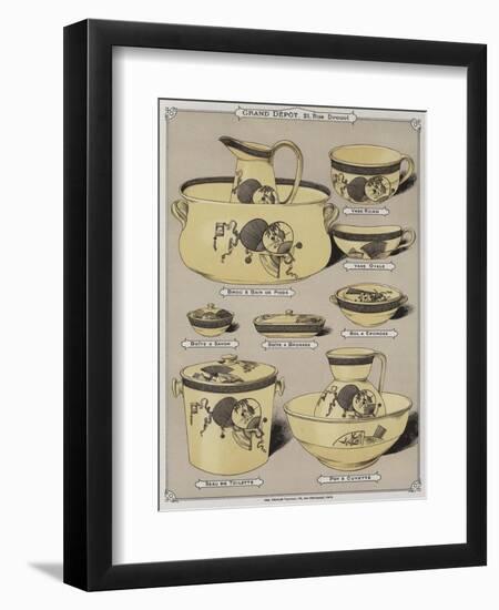 Page from the Catalogue of the Grand Depot De Porcelaines, Faiences Et Verreries-null-Framed Premium Giclee Print