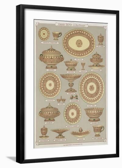 Page from the Catalogue of the Grand Depot De Porcelaines, Faiences Et Verreries-null-Framed Giclee Print