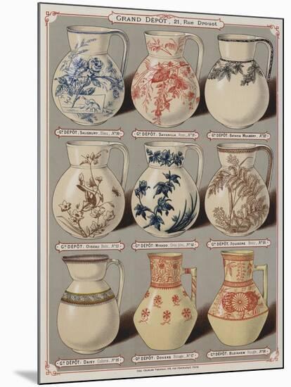 Page from the Catalogue of the Grand Depot De Porcelaines, Faiences Et Verreries-null-Mounted Giclee Print