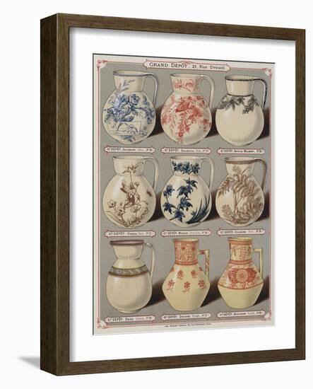 Page from the Catalogue of the Grand Depot De Porcelaines, Faiences Et Verreries-null-Framed Giclee Print