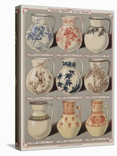 Page from the Catalogue of the Grand Depot De Porcelaines, Faiences Et Verreries-null-Stretched Canvas