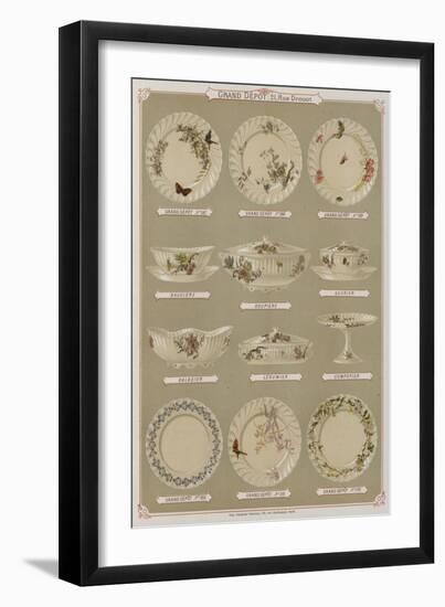 Page from the Catalogue of the Grand Depot De Porcelaines, Faiences Et Verreries-null-Framed Premium Giclee Print