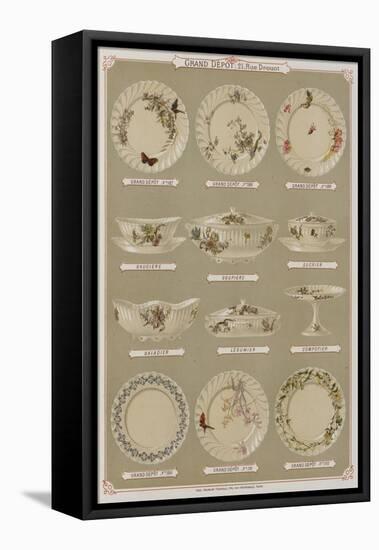 Page from the Catalogue of the Grand Depot De Porcelaines, Faiences Et Verreries-null-Framed Stretched Canvas
